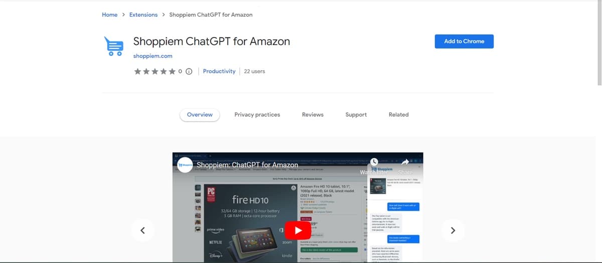 Shoppiem ChatGPT for Amazon